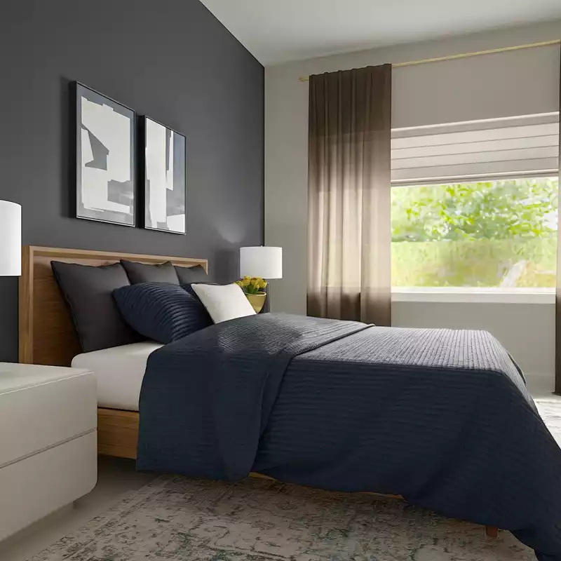Contemporary, Modern, Midcentury Modern Bedroom Design by Havenly Interior Designer Florencia