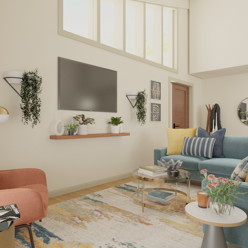 Contemporary, Modern, Eclectic, Glam Living Room Design by Havenly Interior Designer Katie