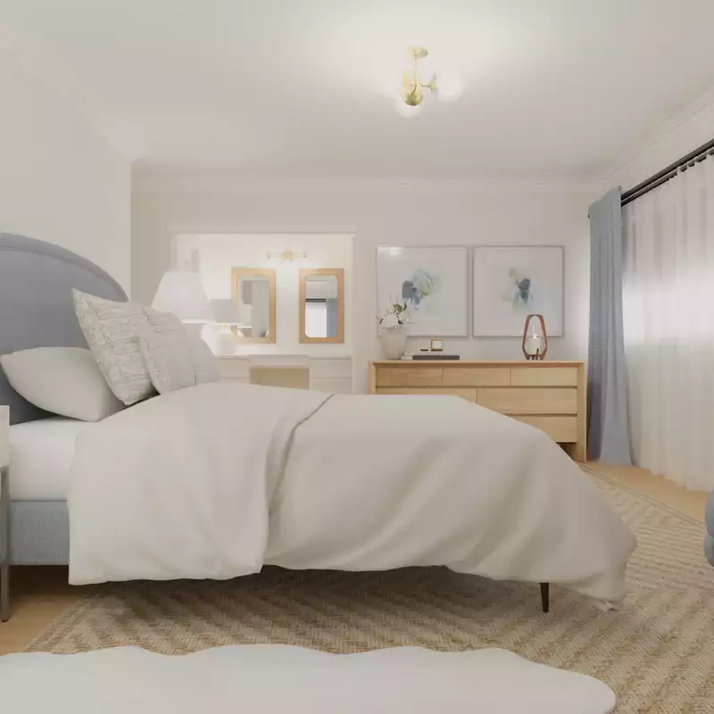 Contemporary, Coastal, Midcentury Modern Bedroom Design by Havenly Interior Designer Kait