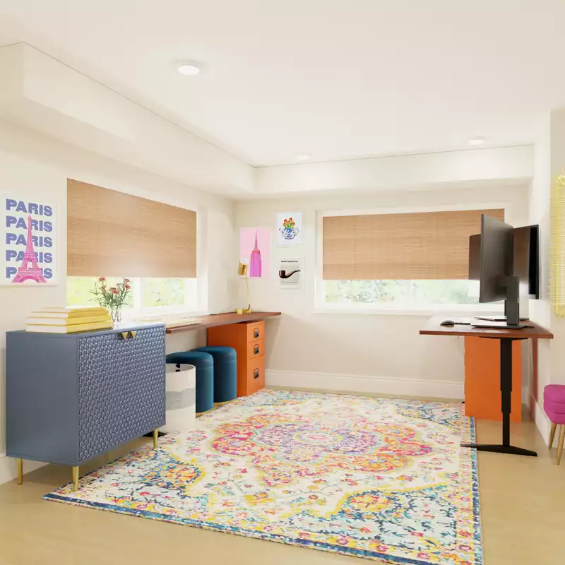 Modern, Eclectic, Glam Office Design by Havenly Interior Designer Katerina