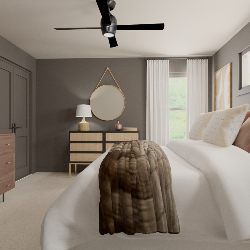 Modern, Eclectic, Midcentury Modern Bedroom Design by Havenly Interior Designer Alix