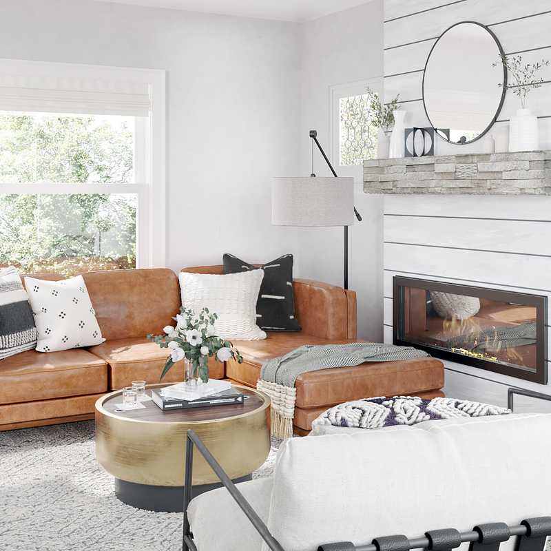 Contemporary, Eclectic, Scandinavian Living Room Design by Havenly Interior Designer Sarah