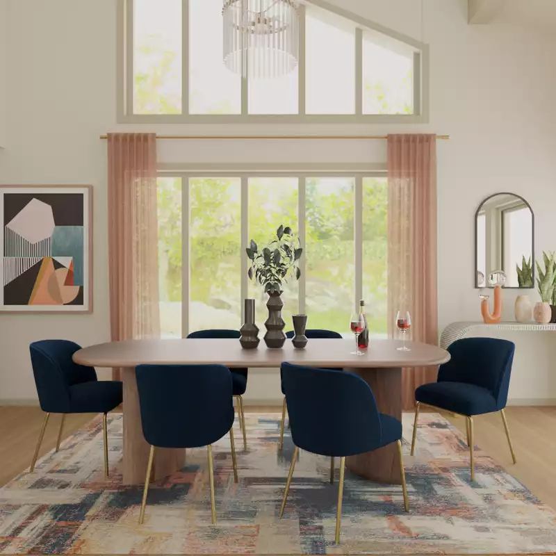 Contemporary, Modern, Eclectic, Glam Dining Room Design by Havenly Interior Designer Katie