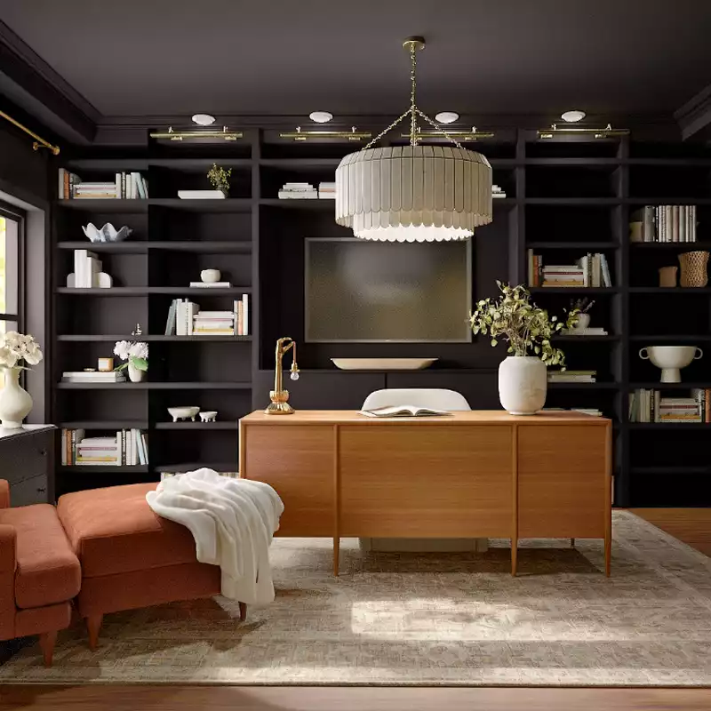 Classic, Library, Vintage Office Design by Havenly Interior Designer Alyssa
