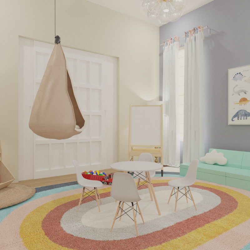 Modern, Bohemian, Classic Contemporary Playroom Design by Havenly Interior Designer Sana