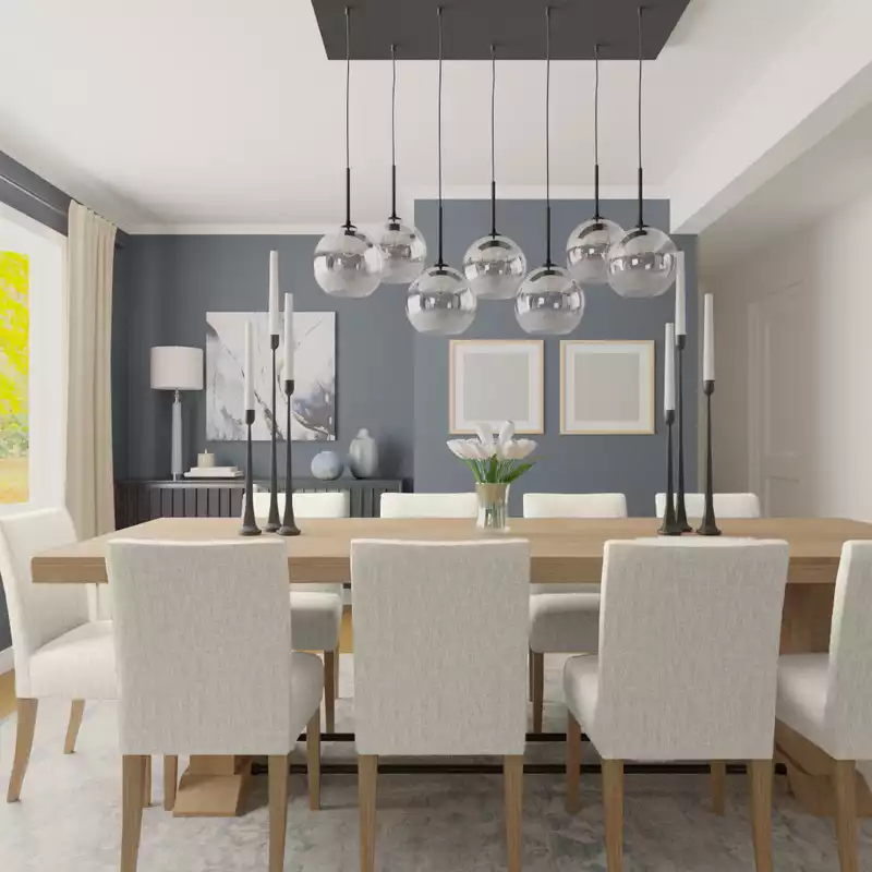 Classic, Transitional Dining Room Design by Havenly Interior Designer Toussaint
