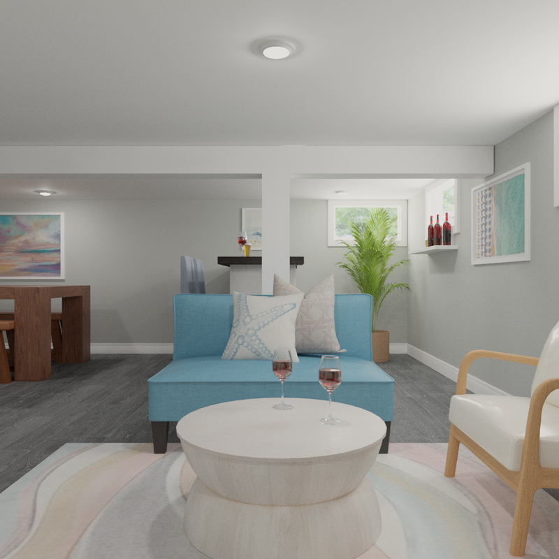 Coastal Living Room Design by Havenly Interior Designer Toussaint