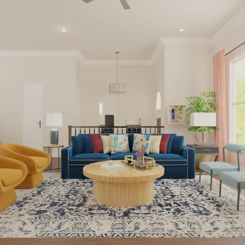 Classic, Eclectic, Bohemian, Traditional, Vintage Living Room Design by Havenly Interior Designer Jamie