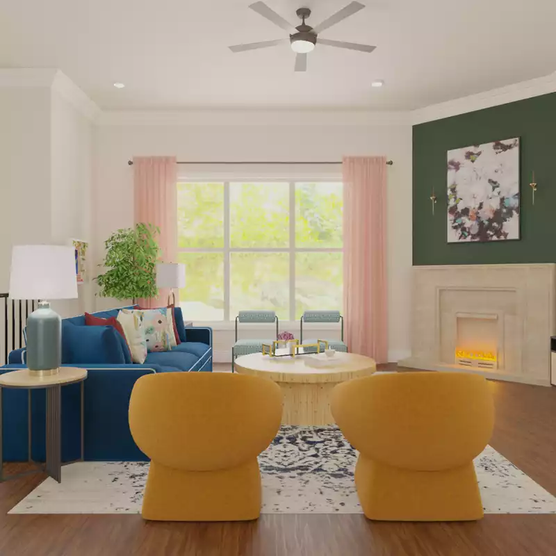Classic, Eclectic, Bohemian, Traditional, Vintage Living Room Design by Havenly Interior Designer Jamie