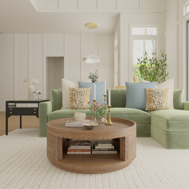 Classic, Eclectic, Transitional, Vintage Living Room Design by Havenly Interior Designer Roslyn