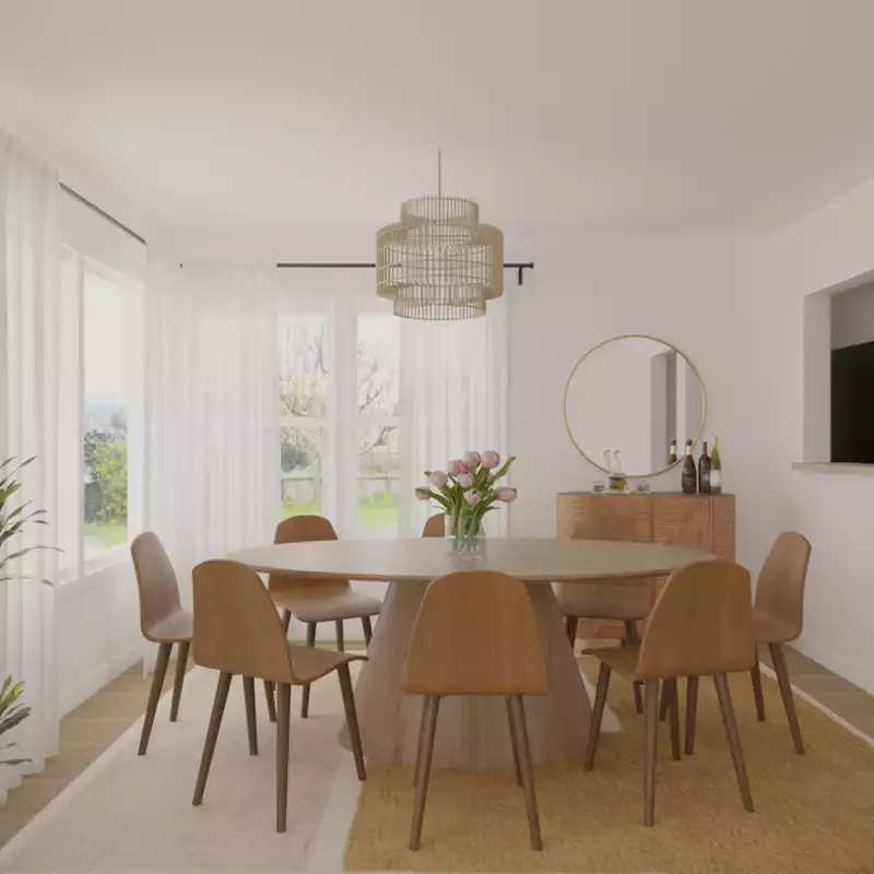 Eclectic, Bohemian, Midcentury Modern Dining Room Design by Havenly Interior Designer Tara