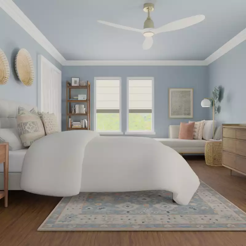 Eclectic, Bohemian, Midcentury Modern Bedroom Design by Havenly Interior Designer Roslyn
