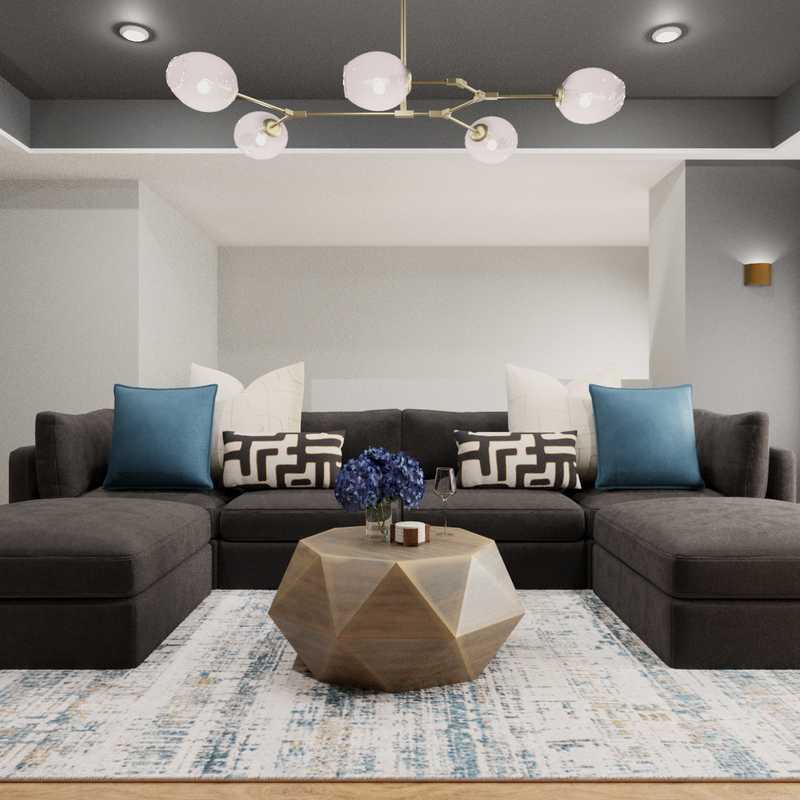 Contemporary, Modern, Glam Reading Room Design by Havenly Interior Designer Roslyn