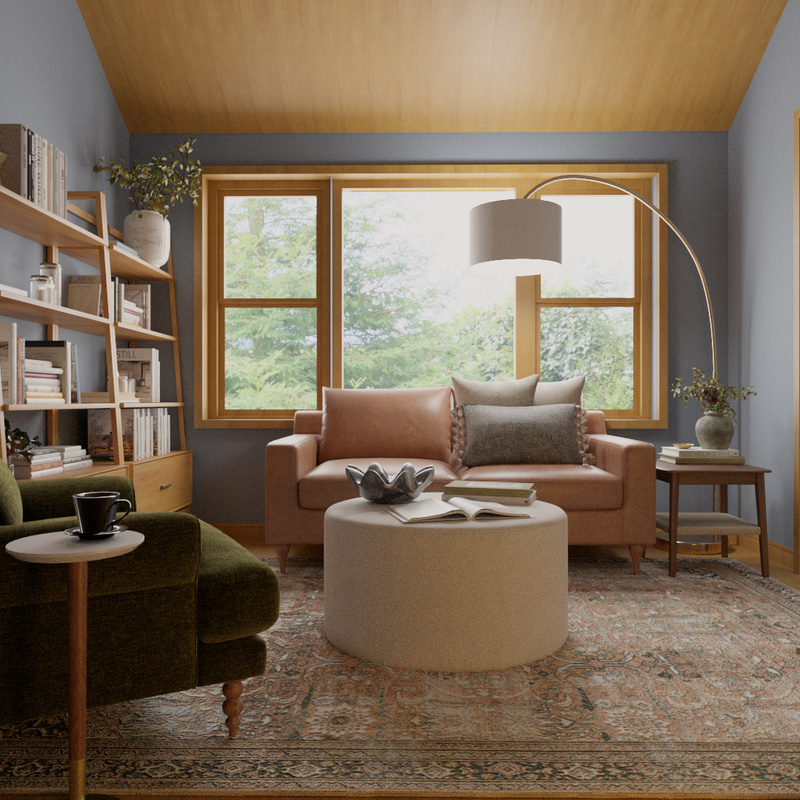 Classic, Vintage, Midcentury Modern Reading Room Design by Havenly Interior Designer Alyssa