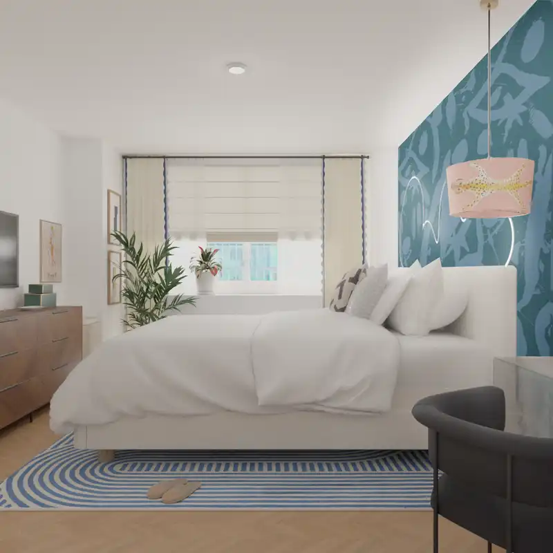 Modern, Bohemian, Transitional, Contemporary Luxe Bedroom Design by Havenly Interior Designer Andrew