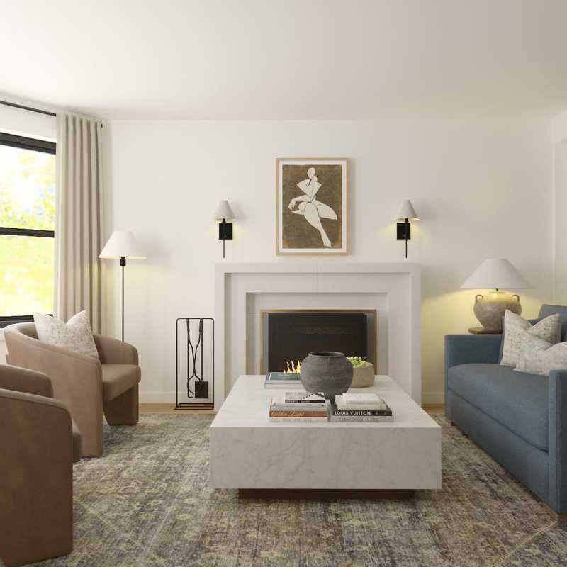 Contemporary, Transitional, Classic Contemporary, Artful Eclectic Living Room Design by Havenly Interior Designer Grace