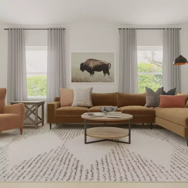 Farmhouse, Southwest Inspired Living Room Design by Havenly Interior Designer Alyssa