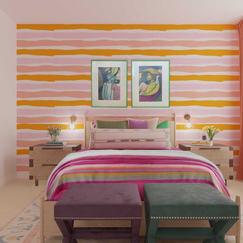 Eclectic, Bohemian, Global, Artful Eclectic Bedroom Design by Havenly Interior Designer Andrew