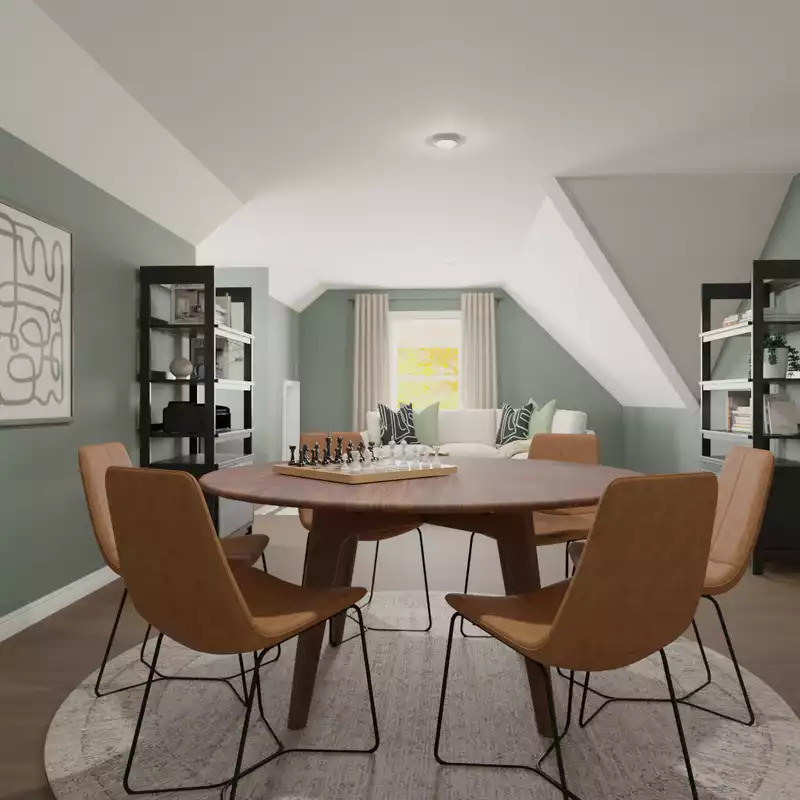 Bohemian, Coastal, Rustic, Transitional Office Design by Havenly Interior Designer Toussaint