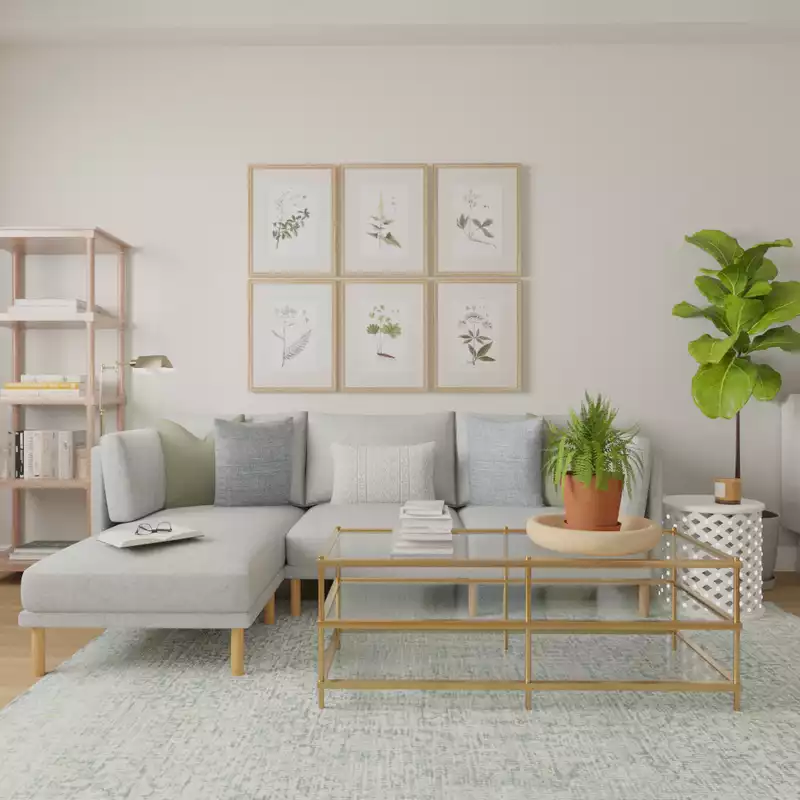 Modern, Bohemian, Scandinavian Living Room Design by Havenly Interior Designer James