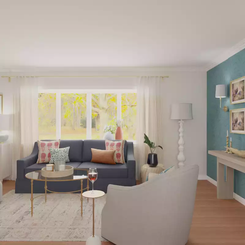 Glam, Transitional Living Room Design by Havenly Interior Designer Ashley