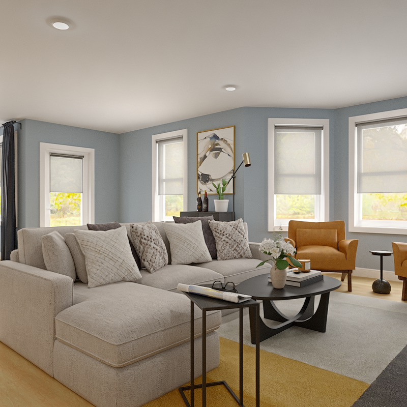 Contemporary, Modern Living Room Design by Havenly Interior Designer Katie
