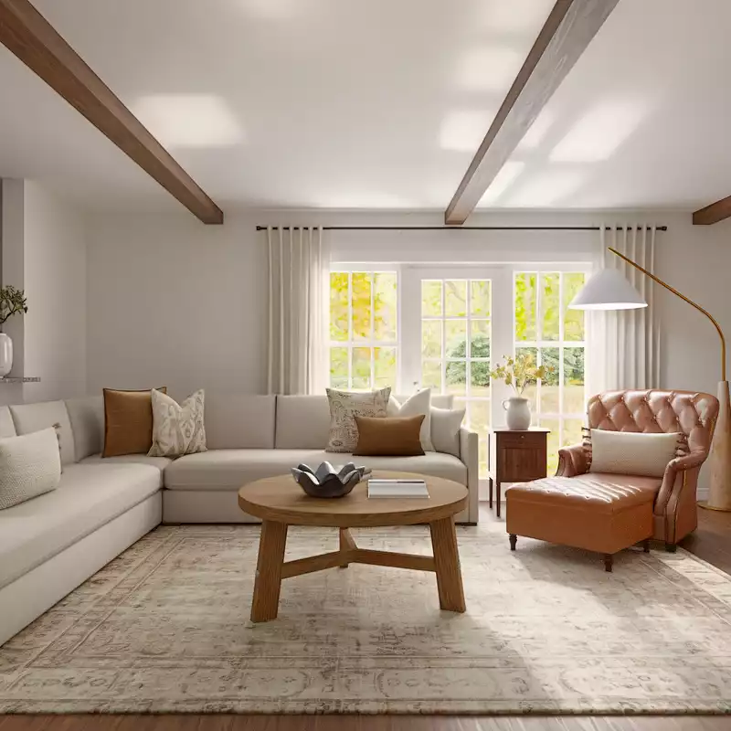 Classic, Rustic, Organic Modern, Warm Transitional, Modern Cottage Living Room Design by Havenly Interior Designer Alyssa