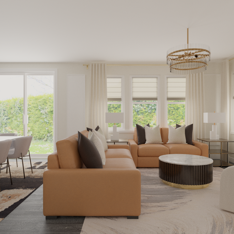 Modern, Glam, Contemporary Luxe Living Room Design by Havenly Interior Designer Toussaint