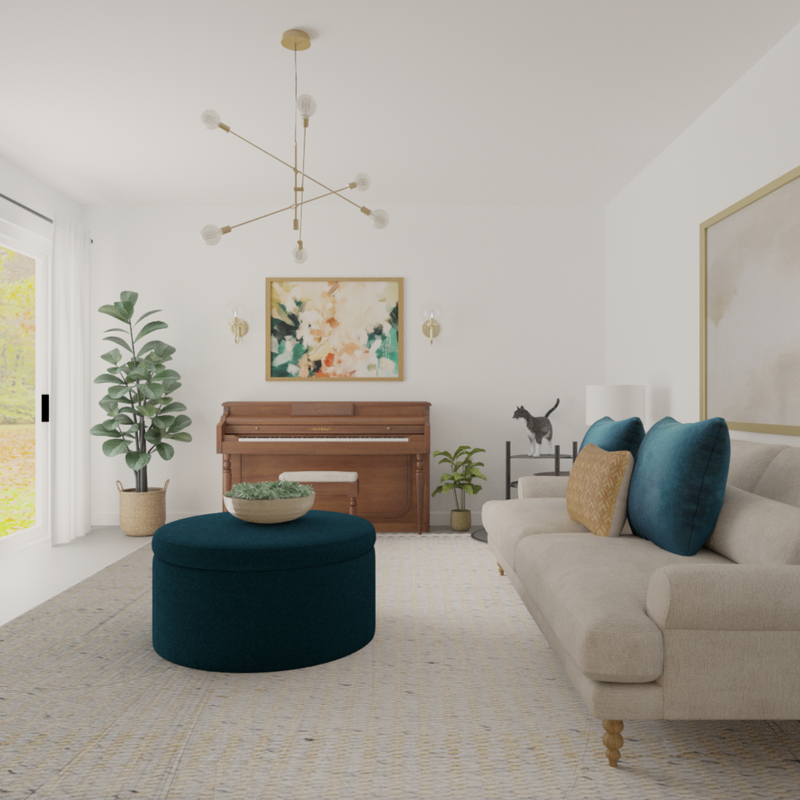 Eclectic, Bohemian, Midcentury Modern, Artful Eclectic Not Sure Yet Design by Havenly Interior Designer Tara
