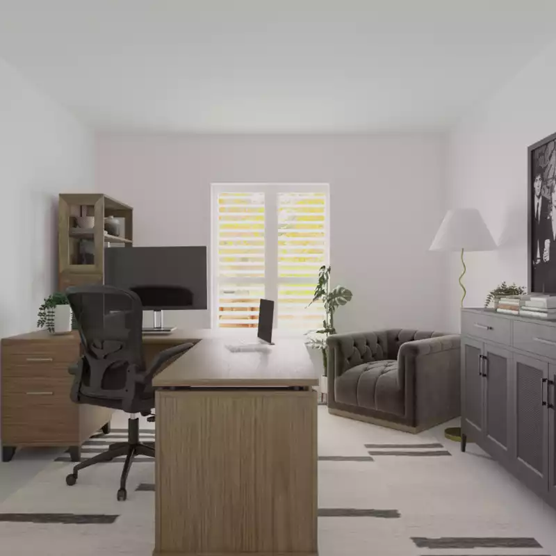 Transitional, Midcentury Modern, Organic Modern Office Design by Havenly Interior Designer Tara