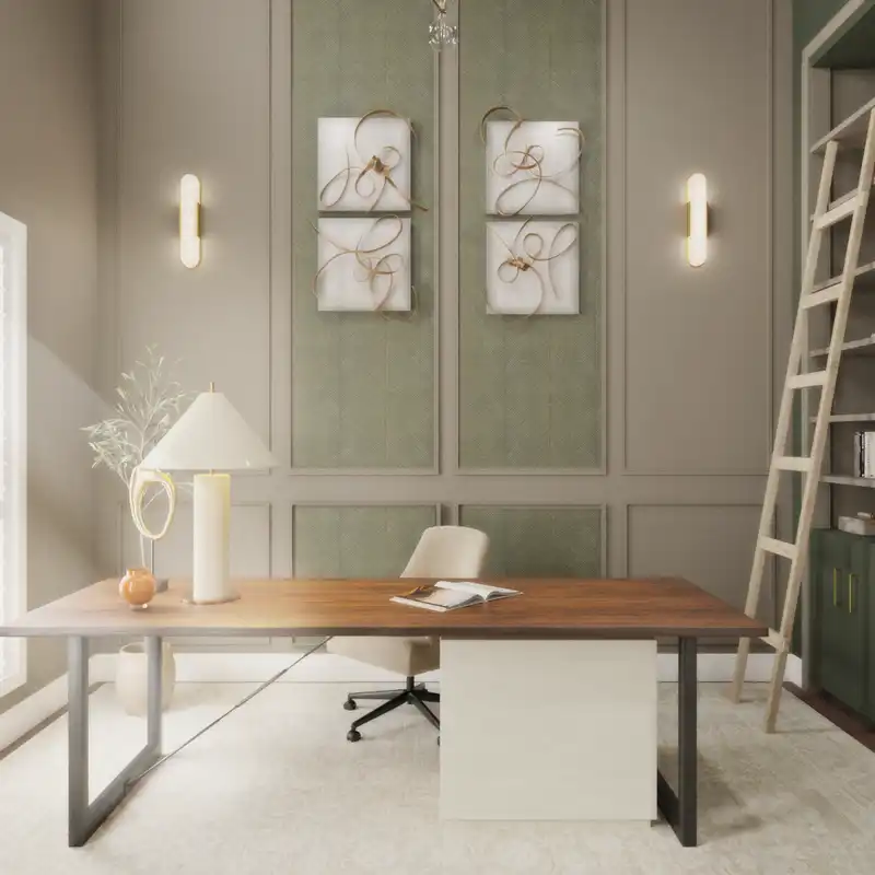 Transitional, Vintage, Classic Contemporary Office Design by Havenly Interior Designer Sana