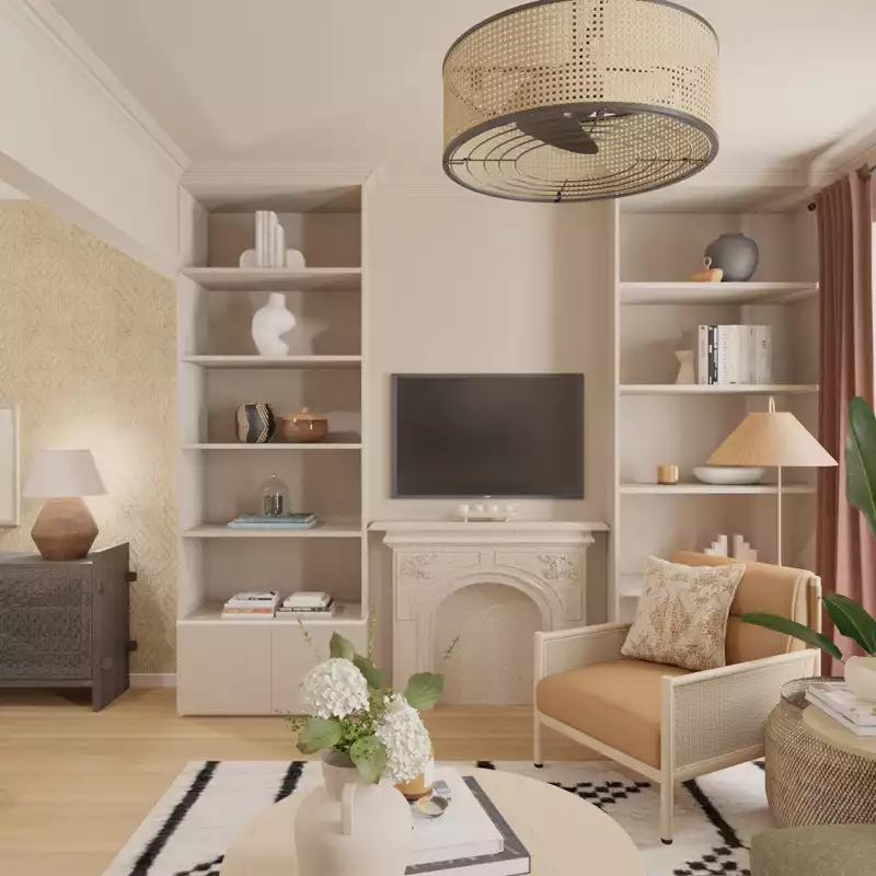 Eclectic, Bohemian, Midcentury Modern Living Room Design by Havenly Interior Designer Angie