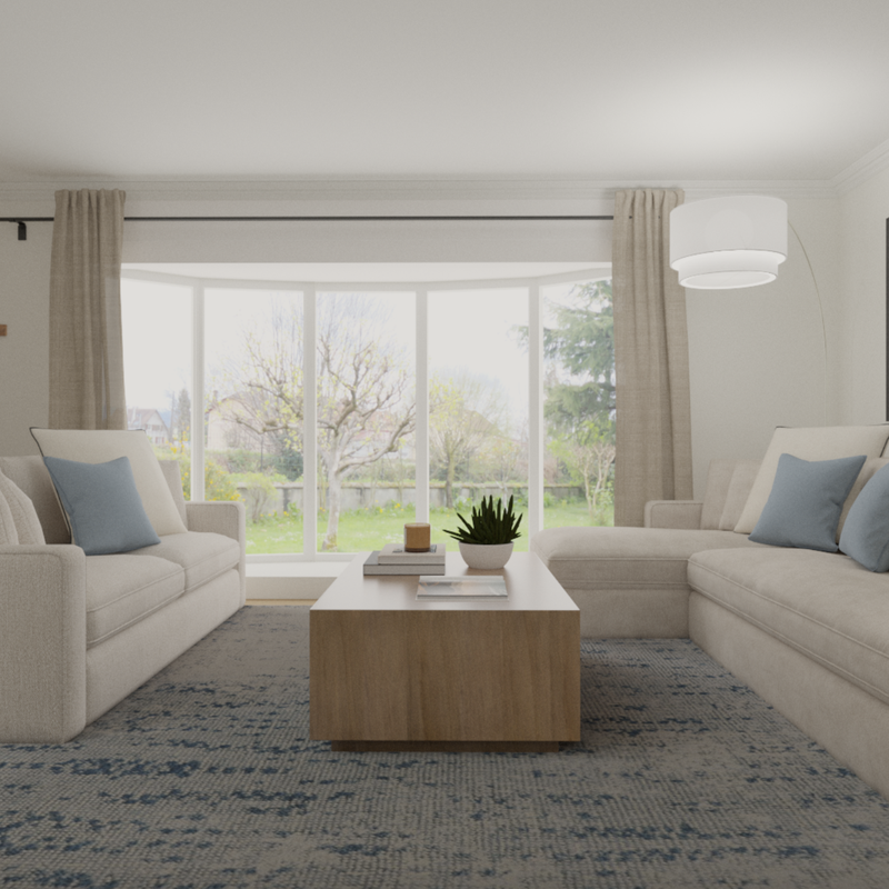 Modern, Coastal, Transitional, Midcentury Modern Living Room Design by Havenly Interior Designer Vye