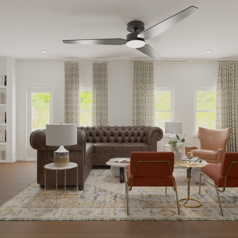Eclectic, Transitional Living Room Design by Havenly Interior Designer Alix
