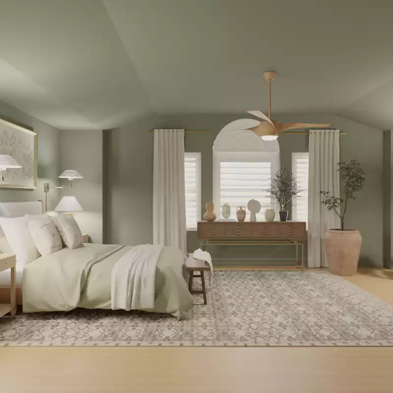 Bohemian, Transitional Bedroom Design by Havenly Interior Designer Kait