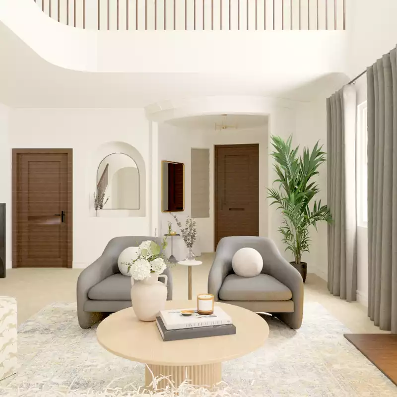 Modern, Transitional, Organic Modern Living Room Design by Havenly Interior Designer Ashley