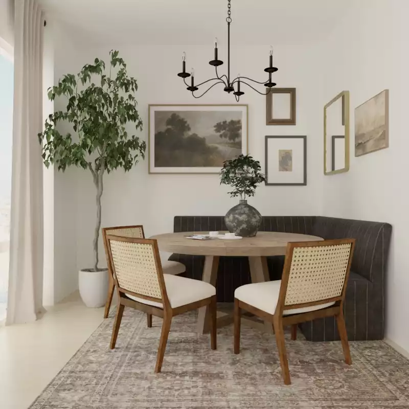 Farmhouse, Transitional, Organic Modern, California Cool, Warm Transitional Living Room Design by Havenly Interior Designer Grace