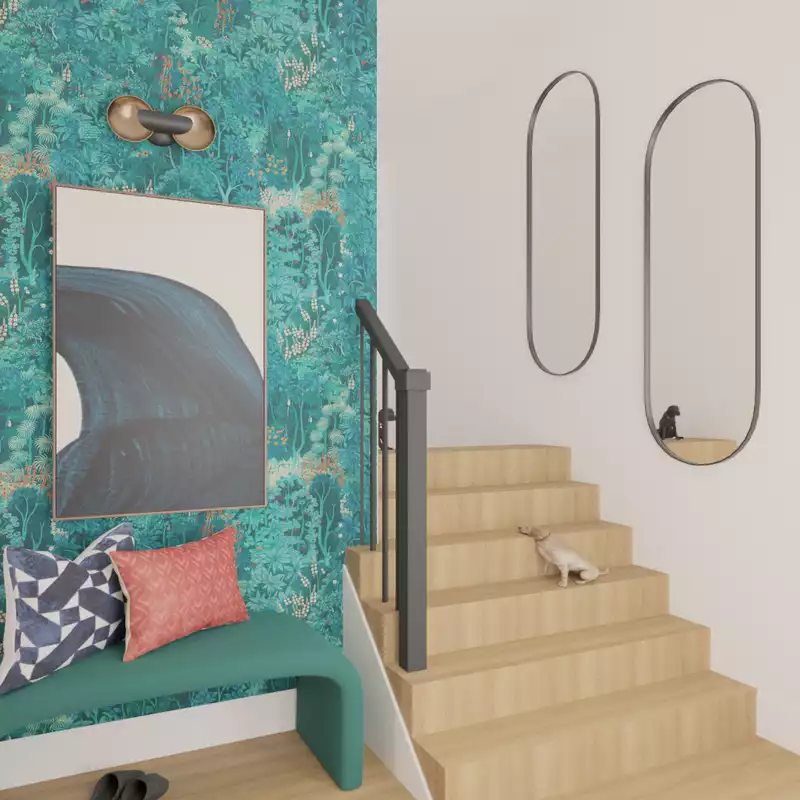 Eclectic, Midcentury Modern Entryway Design by Havenly Interior Designer Jamie