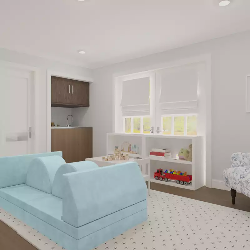 Classic, Traditional Playroom Design by Havenly Interior Designer Toussaint