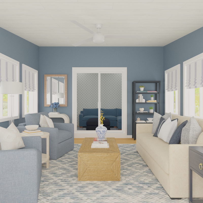 Classic, Coastal, Transitional Reading Room Design by Havenly Interior Designer Katie