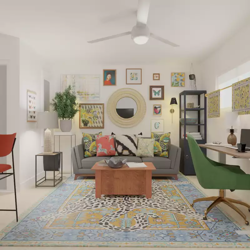 Contemporary, Eclectic, Bohemian Living Room Design by Havenly Interior Designer Kait