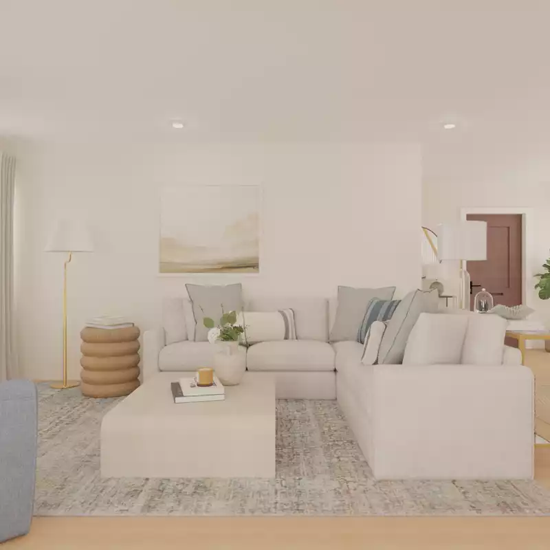 Organic Modern, Warm Transitional Living Room Design by Havenly Interior Designer Katie