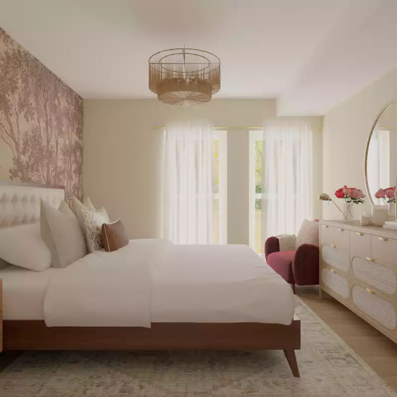 Bohemian, Glam, Rustic, Transitional, Organic Modern, Artful Eclectic Bedroom Design by Havenly Interior Designer Tara