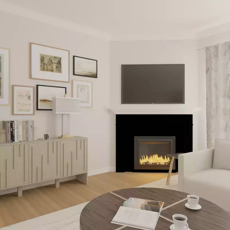 Classic, Contemporary Luxe, Warm Transitional Living Room Design by Havenly Interior Designer Kelly