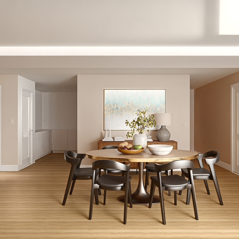 Minimal, Classic Contemporary Dining Room Design by Havenly Interior Designer Angie