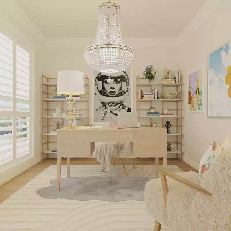 Glam, Contemporary Luxe Office Design by Havenly Interior Designer Kait