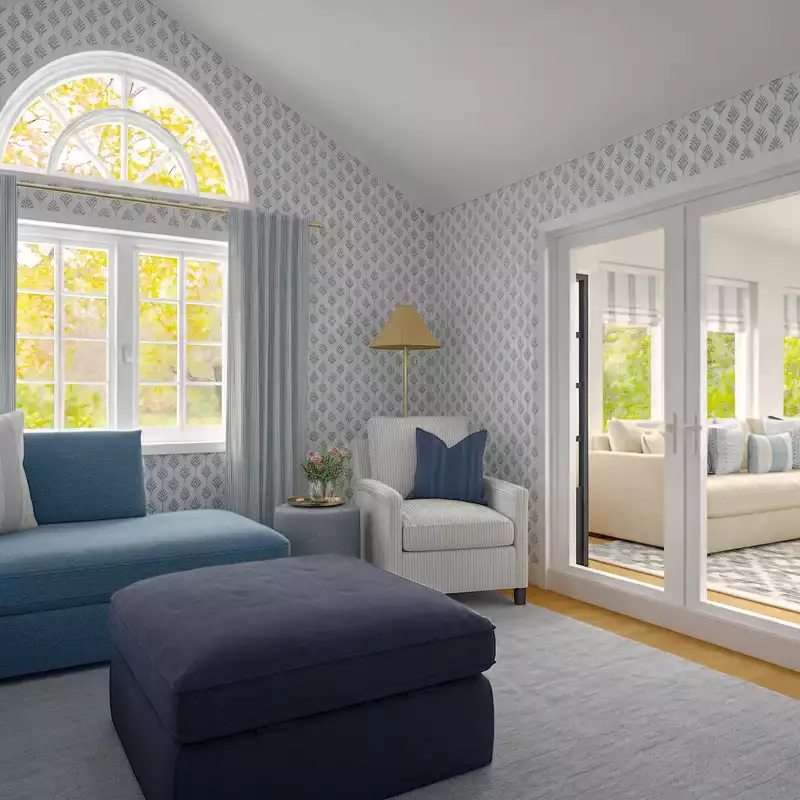 Classic, Coastal, Glam, Traditional Living Room Design by Havenly Interior Designer Katie
