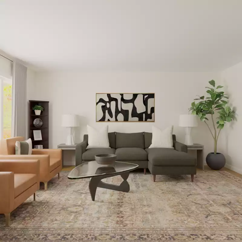 Classic, Transitional Living Room Design by Havenly Interior Designer Toussaint