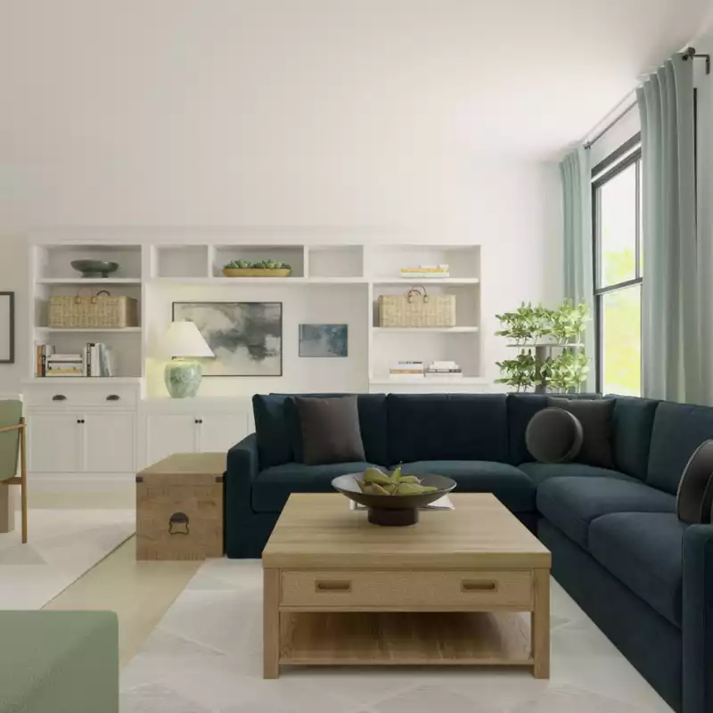 Contemporary, Transitional, Midcentury Modern, Classic Contemporary, Artful Eclectic Living Room Design by Havenly Interior Designer Grace