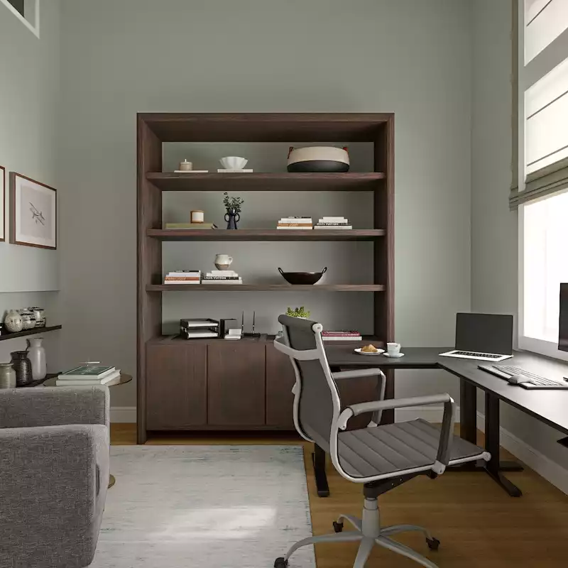 Organic Modern Office Design by Havenly Interior Designer Florencia